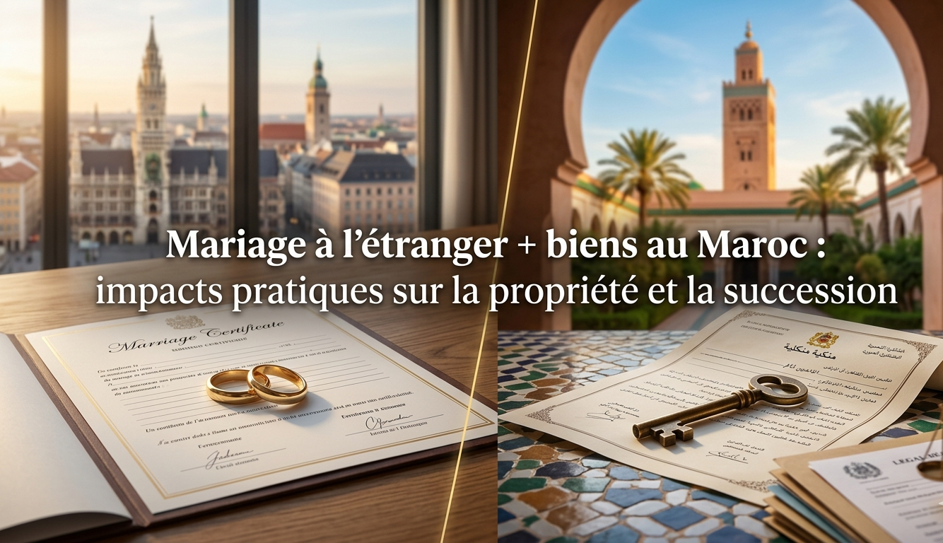 mariage à l’étranger + biens au maroc : impacts pratiques sur la propriété et la succession